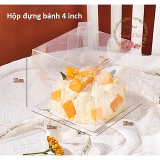Hộp mica trong suốt đựng bánh kem, bánh mousse, bánh gato - size bánh 4 inch và 5 inch