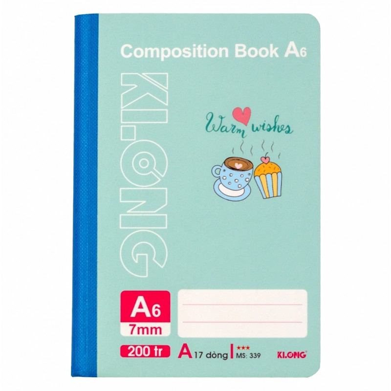 Sổ kẻ ngang may dán gáy Composition book KLONG A6, B7 200 trang 58/92; MS: 339, 919