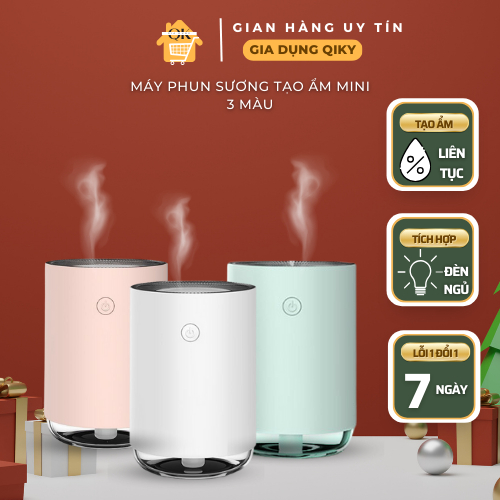 Máy phun sương tạo ẩm mini Máy xông tinh dầu tích hợp đèn ngủ để xe ô tô phòng ngủ phòng khách - Dung Tích 180ml