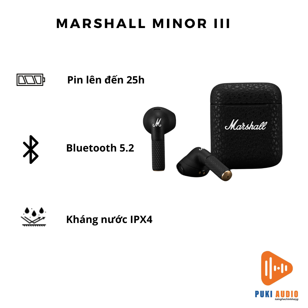 Tai nghe nhét tai Marshall Minor III chính hãng