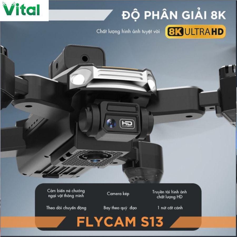 Flycam máy bay điều khiển từ xa flycam Mini S13 PRO camera kép nhào lộn 360 độ, phù hợp cho người mới chơi bảo hành 12t | BigBuy360 - bigbuy360.vn