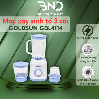 Máy xay sinh tố 1.2L Goldsun 3 cối thủy tinh GBL4114 - Máy xay thực phẩm công suất 400w bảo hành 12 tháng dienmaybnd