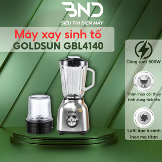 Máy xay sinh tố 1.5L Goldsun 2 cối thủy tinh GBL4140 - Cối xay thực phẩm Inox 304 công suất 500w dienmaybnd