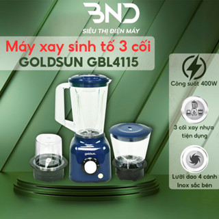 Máy xay sinh tố 1.5L Goldsun 3 cối nhựa GBL4115 - Máy xay thực phẩm 2 chế độ công suất 400w bảo hành 12 tháng dienmaybnd
