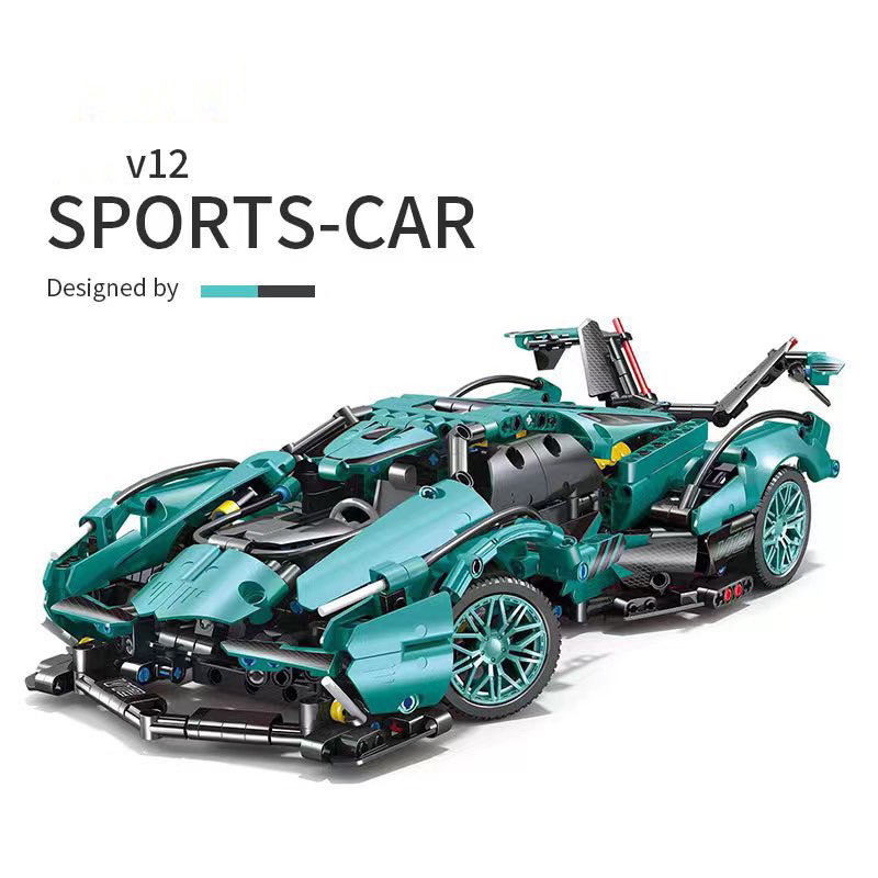 Mô hình lắp ráp Lambo V12 Blue mở cánh tỷ lệ 1:14