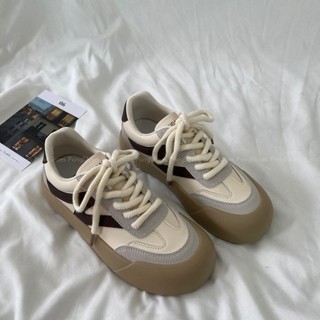 Giày Sneaker đế bánh mì phối 2 màu nâu, xanh- Full Box- Mã 1641