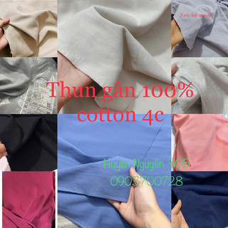 Vải thun gân 100% cotton co dãn 2 chiều và 4 chiều