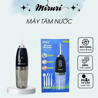 Máy tăm nước cầm tay vanlu, tăm nước nha khoa, hàng fullbox phụ kiện kèm 4 đầu đa năng