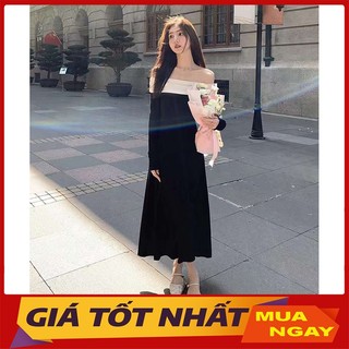 Đầm Trễ Vai Dáng Dài Phối Cổ Thiết Kế Tiểu Thư M6859 - Yamy888