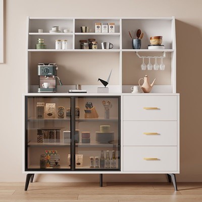 [Chỉ giao lắp tại TP.HCM] Tủ Bếp Đa Năng Kèm Ngăn Kéo Và Cửa Kính Cường Lực, Tặng Kèm Giá Treo Ly Thương Hiệu SIB Decor