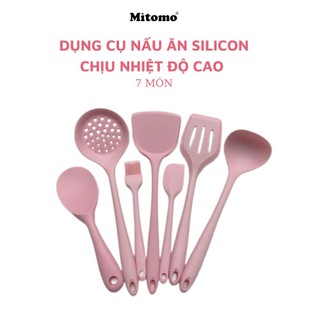  Bộ dụng cụ nấu ăn làm bếp Mitomo 7 món cao cấp chịu nhiệt an toàn tuyệt đối - Háng chính hãng 