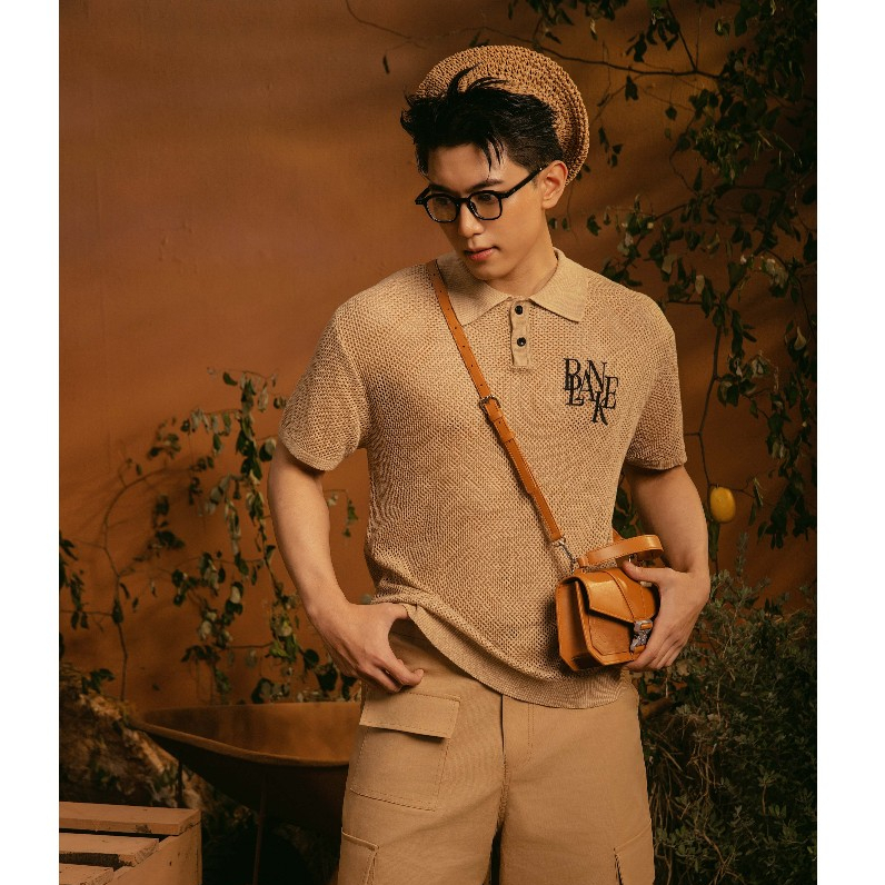 BLANKESPACE Áo Polo Tay Ngắn Beimesh Polo Vải Dệt Lưới Thời Trang Nam Nữ Unisex