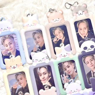 Card holder, ID keyring, ID binder, frame, sleeve, sheet, toploader đựng photocard, ID photo Ducky World Daiso Hàn