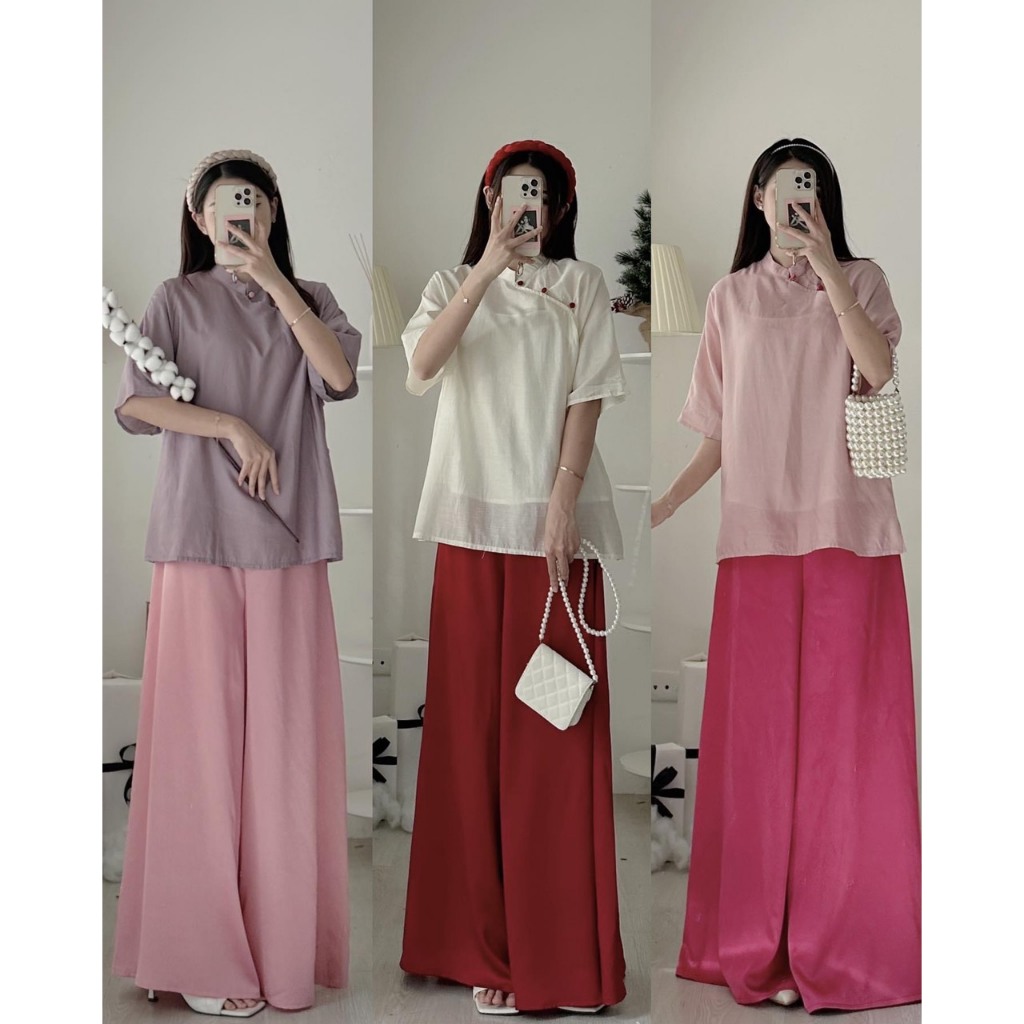 Set áo dài áo kèm quần suông chất tơ lụa satin 2024 - 247store.vn - Setaodailua235_P13K19