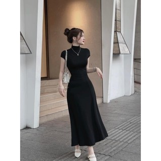 Đầm Body Cổ Cao Dáng Xoè Dài