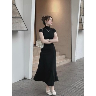 Đầm Body Cổ Cao Dáng Xoè Dài