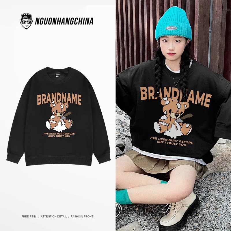 Áo sweater nỉ Nelly Heybig cổ tròn dài tay - Brandname