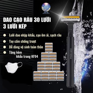 Dao cạo râu Mach3 30 lưỡi 3 lưỡi kép Phucbao_officialstore Tặng kèm Khẩu Trang KF94