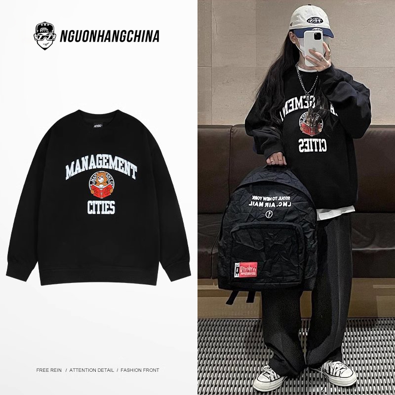 Áo sweater nỉ Nelly Heybig cổ tròn dài tay - Management