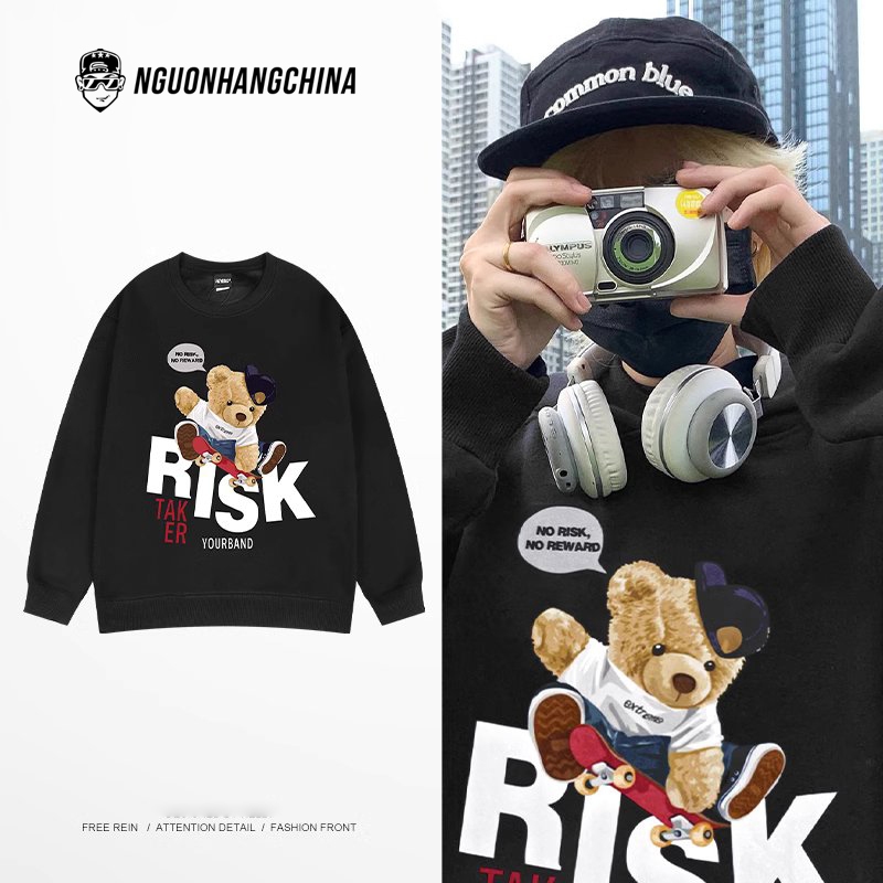 Áo Sweater nỉ Nelly Heybig cổ tròn dài tay - RISK
