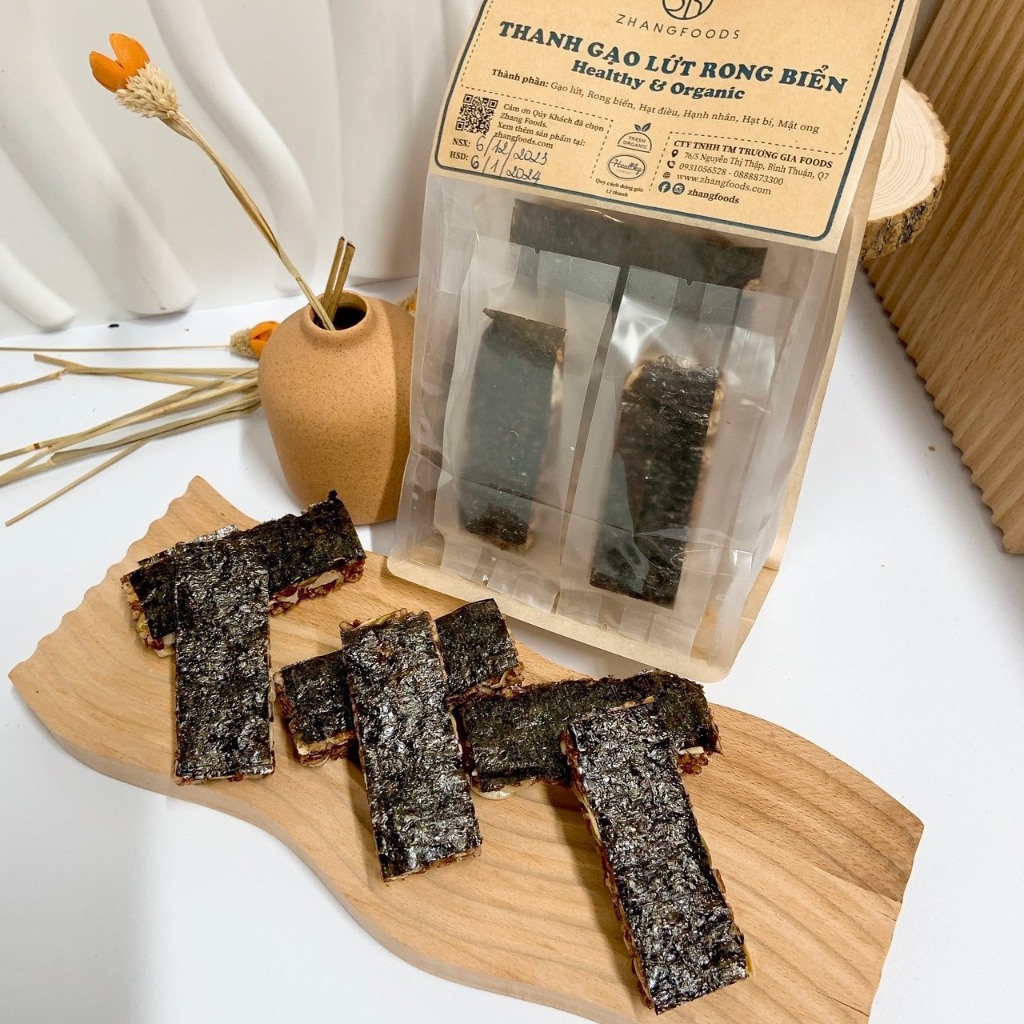 Thanh Gạo Lứt Rong Biển Mix Hạt Dinh Dưỡng Healthy & Organic Set 12 Thanh - Zhangfoods