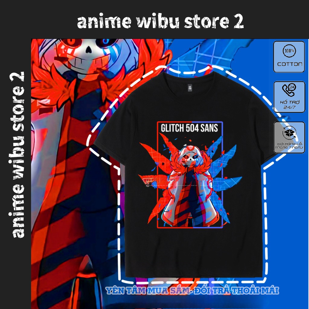 Áo phông Glitch 504 Sans - Error Sans độc đẹp giá rẻ mẫu HOT bán chạy0