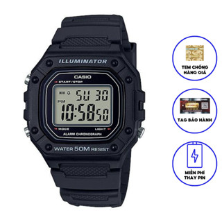 Đồng Hồ Nam Casio Dây Nhựa Trẻ Trung W-218H-1AVDF Chính Hãng