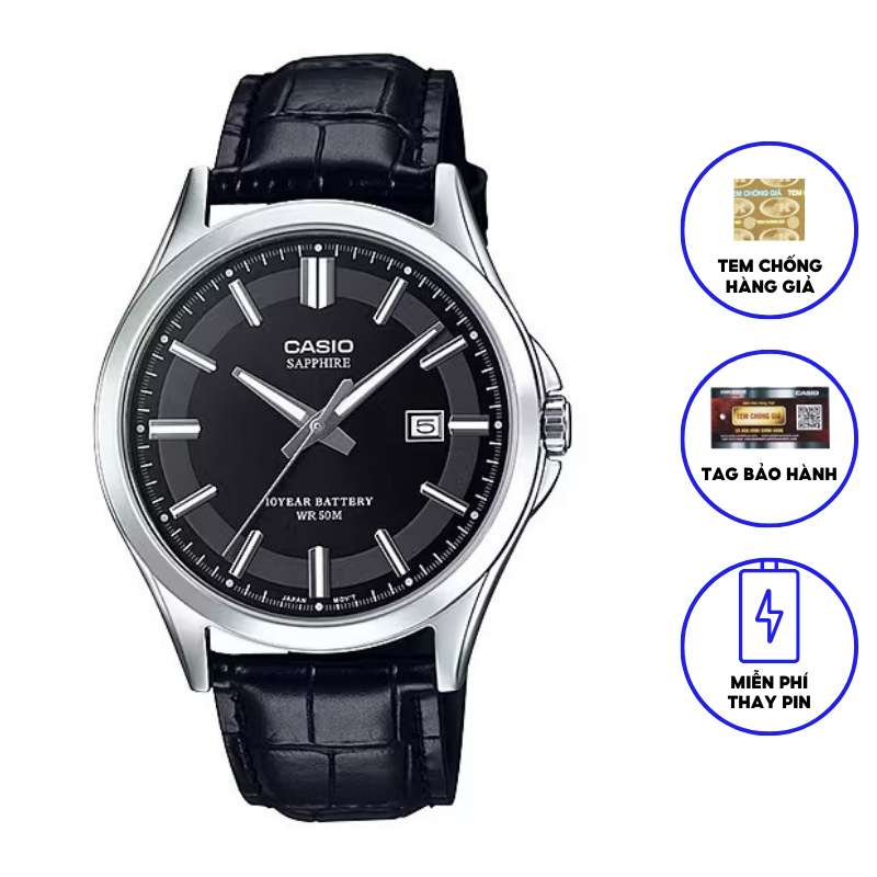 Đồng Hồ Casio Nam Dây Da MTS-100L-1AVDF Chính Hãng