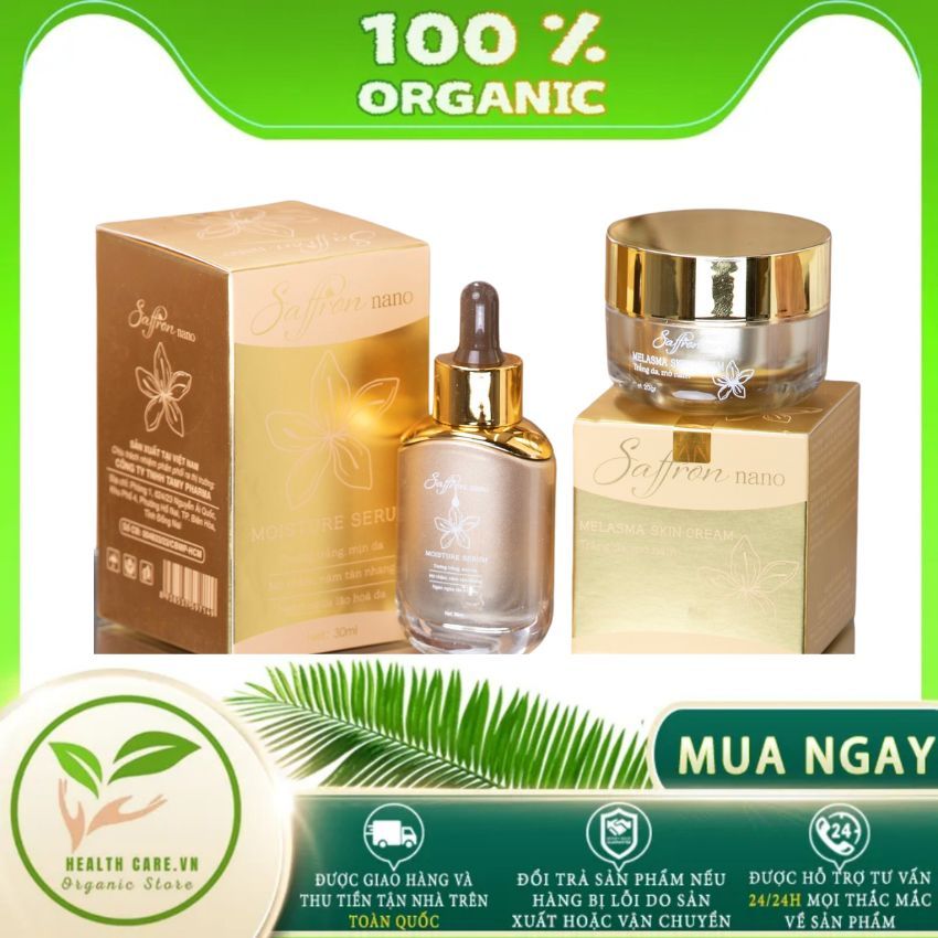 COMBO NÁM + TẾ BÀO GỐC Saffronnano 20g. Trắng da, mờ thâm nám, tàn nhang, ngăn ngừa lão hoá da, dưỡng trắng, mịn da.