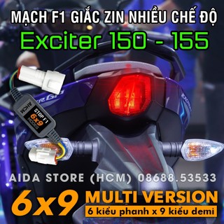 EX150/155 Y15 R15 NVX - [MULTI 6x9 kiểu] Bộ mạch tạo chớp stop F1 Exciter 150/155 có chớp demi, demi sáng tối