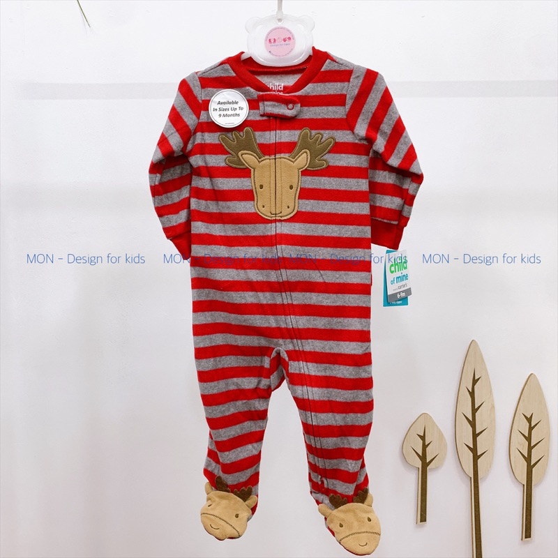 Bộ Sleepsuit NOEL nỉ và cotton / bộ body dài tay họa tiết mừng giáng sinh và Tết cho bé