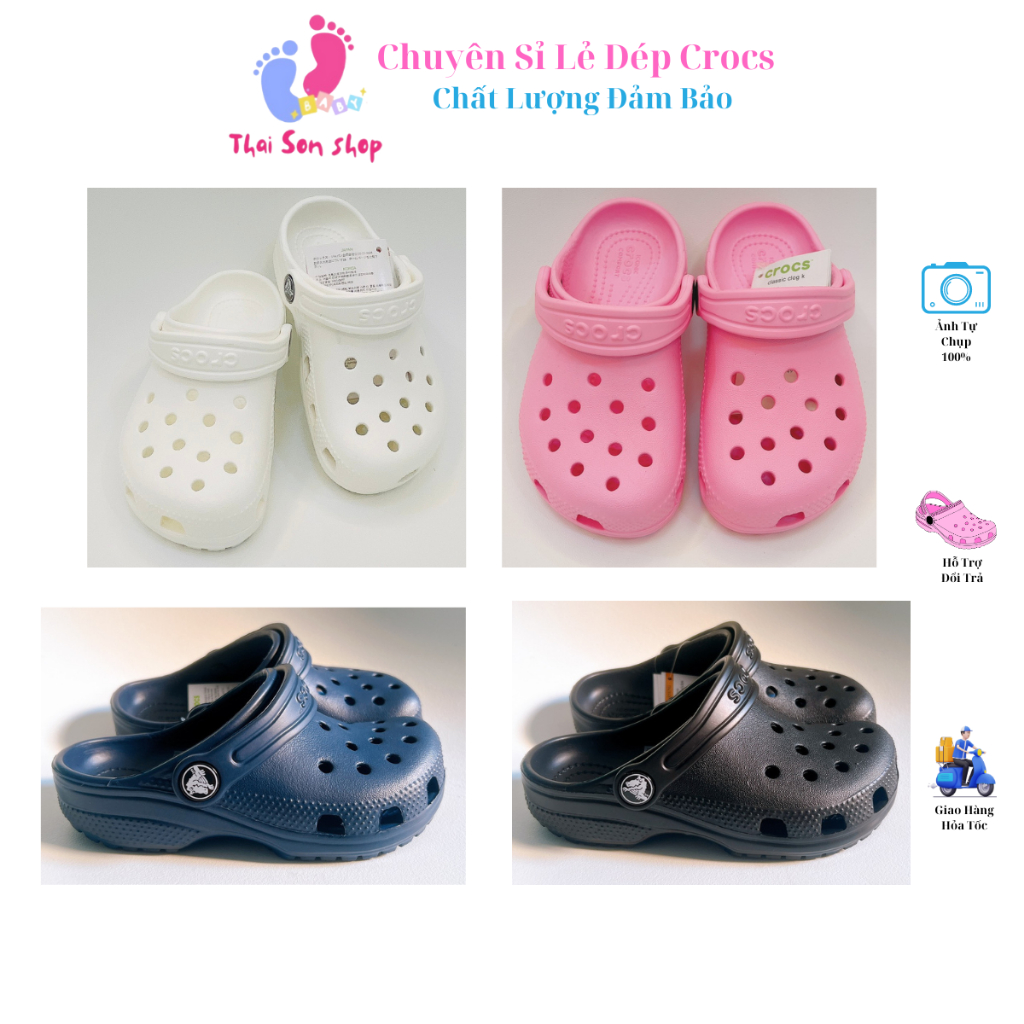 [ Tặng 10 Sticker ] Dép Cross cho bé trai bé gái trẻ em Thái Sơn Shop Sục Crocs Classic nam nữ người