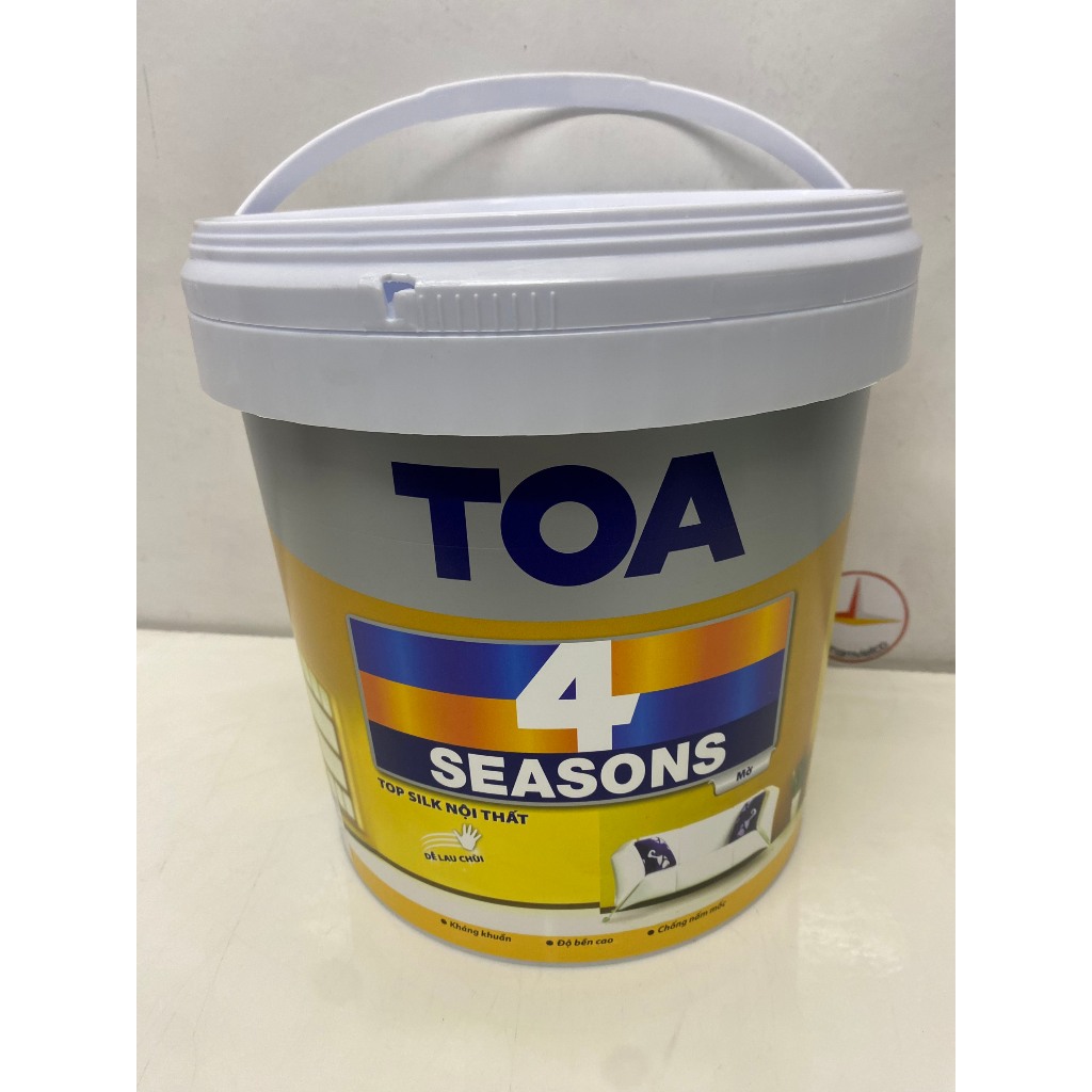 Sơn nước TOA 4 Seasons top silk dễ lau chùi nội thất màu xanh 7658_5L