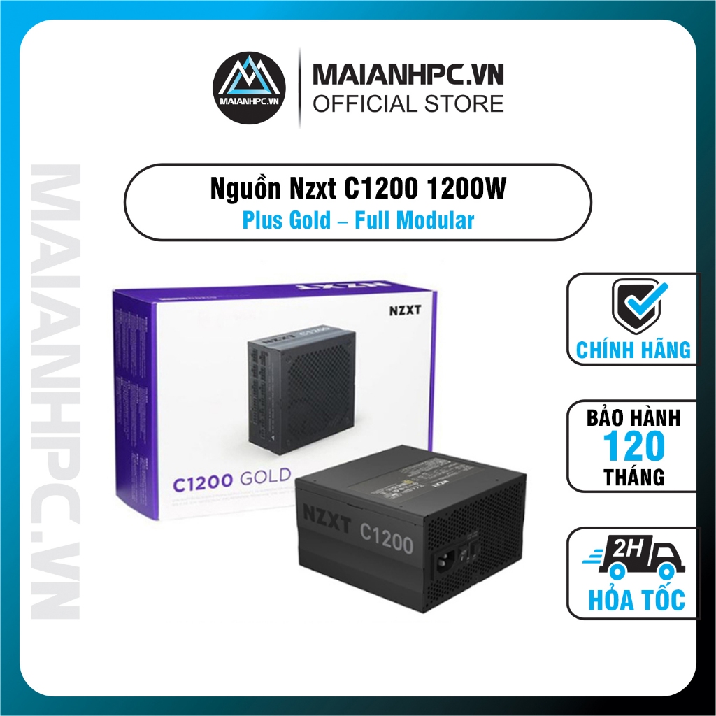 Nguồn máy tính NZXT C1200 Gold ATX 3.0 – 1200W 80 Plus Gold – Full Modular PSU