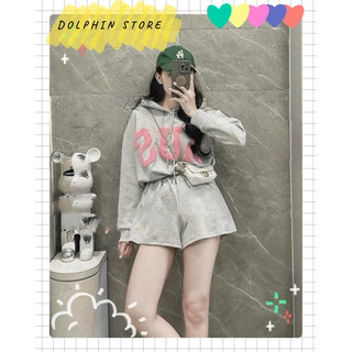 BIGSIZE Set áo hoodie kèm quần short bigsize - Set đồ nữ bigsize - Set đồ thun nữ bigsize