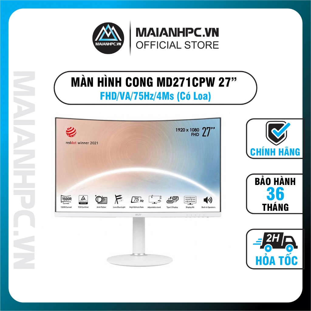 Màn Hình Cong MSI Modern 27 Inch MD271CPW FHD/VA/75Hz/4Ms