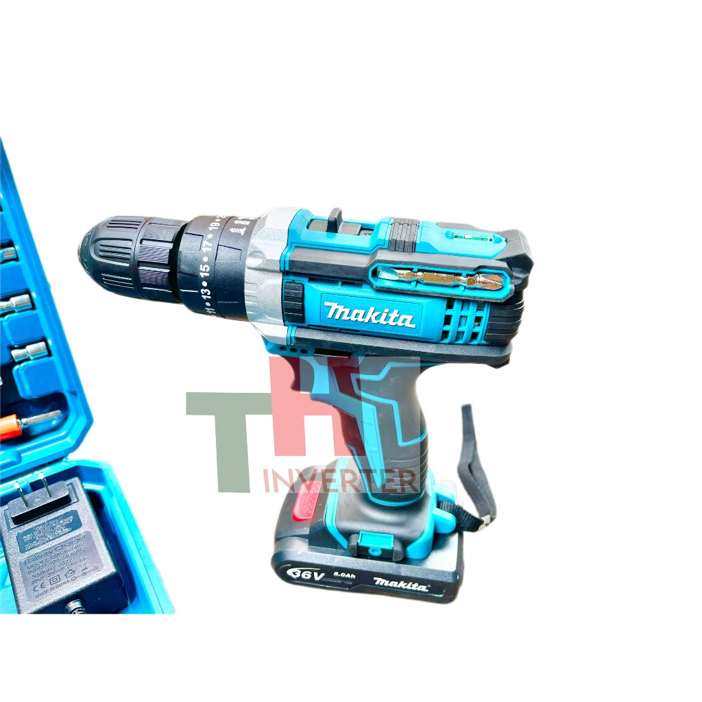 Máy khoan pin Makita 36v tặng kèm phụ kiện 24 món chi tiết