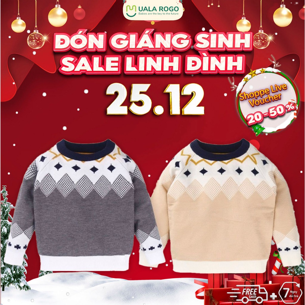 Áo len cho bé Ualarogo 1 - 5 tuổi sợi Len dài tay ấm áp nhẹ nhàng gọn nhẹ mềm mại thoáng khí 7038
