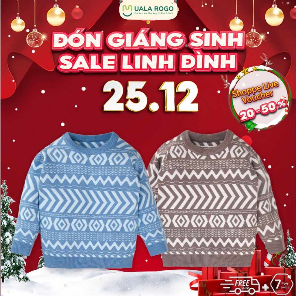 Áo len cho bé Ualarogo 1 - 4 tuổi sợi Len dài tay ấm áp nhẹ nhàng gọn nhẹ mềm mại thoáng khí 7037