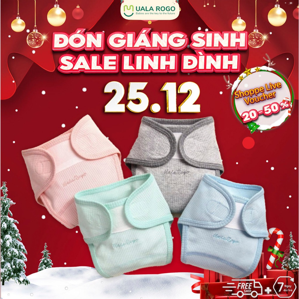 Tã dán vải sơ sinh Ualarogo cotton thấm hút dễ thay bỉm 8501 2452