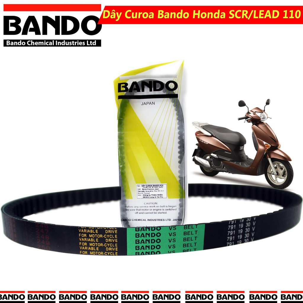 Dây curoa Bando SCR, Lead 110 (cu roa dây đai xe máy) bp