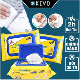 Khăn Giấy Lau Giày Sneaker Gói 30 Miếng - Giấy Lau Đa Năng, Khăn Lau Sạch Giày Sneaker, Dép Siêu Sạch Chuyên Dụng - Kivo