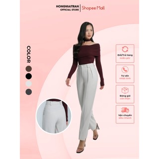Quần ống vừa dáng suông chất tuytsi cao cấp mềm mịn hong mai tran q16