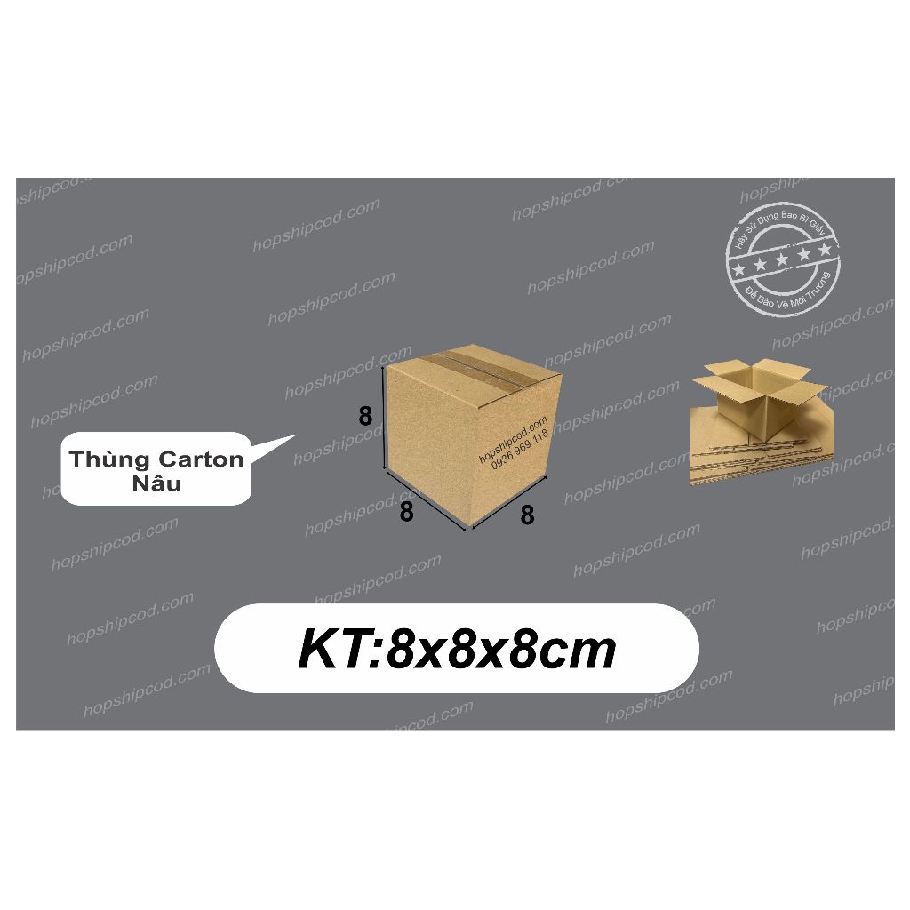 8x8x8 cm Thùng Carton Đóng Hàng