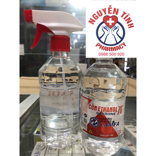 Cồn y tế 70 độ dạng xịt chai 500ml rửa tay khô, xịt khuẩn