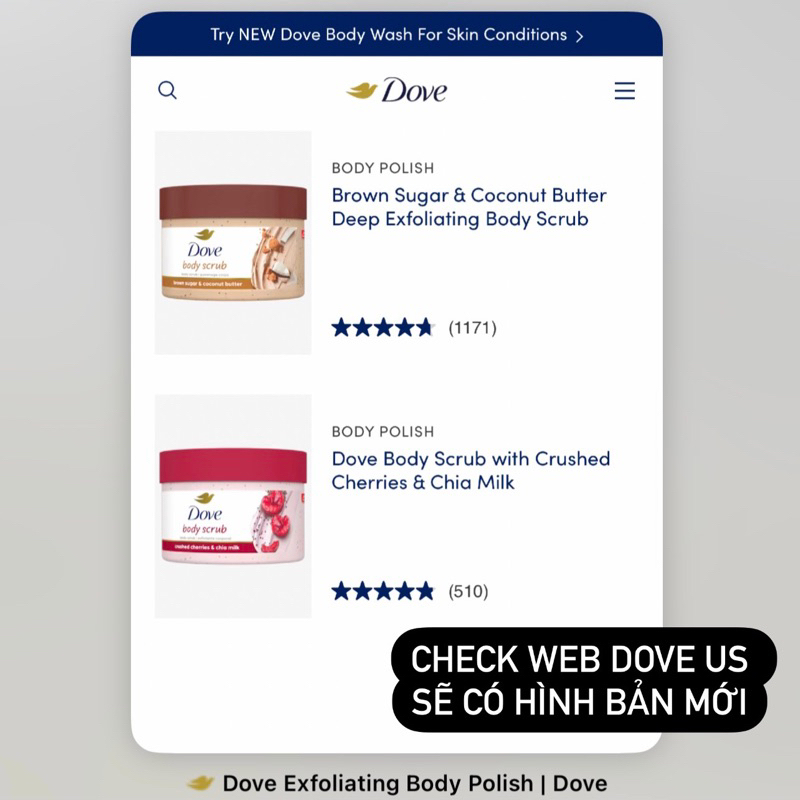 TẨY TẾ BÀO CHẾT DOVE EXFOLIATING BODY POLISH