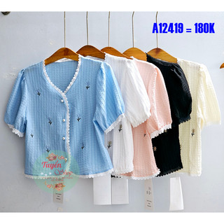 ÁO CROPTOP VIỀN REN THÊU HOA