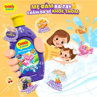 COMBO 2 chai 280gr SỮA TẮM GỘI CHO BÉ (nhãn hiệu CARRIE JUNIOR) NSX 2023