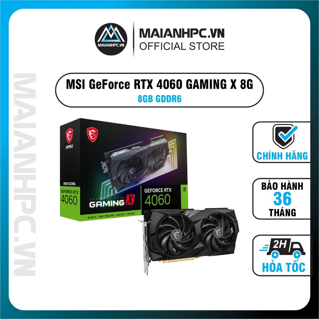 VGA Card màn hình MSI GeForce RTX 4060 GAMING X 8G