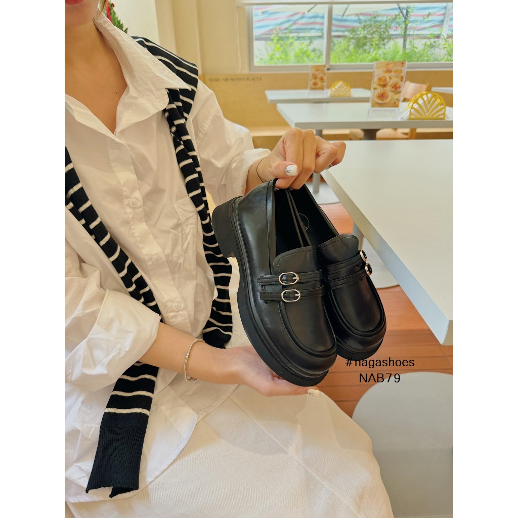 GIÀY LOAFER NAGASHOES HAI QUAI NGANG ĐÍNH KHÓA 4P NAB79